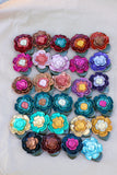 Leather Flower Hair/Hat Clips