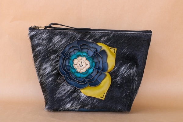 Cowhide Makeup Bag