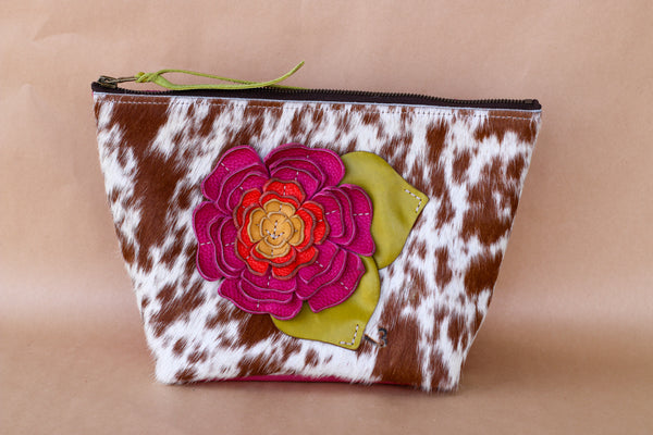 Cowhide Makeup Bag