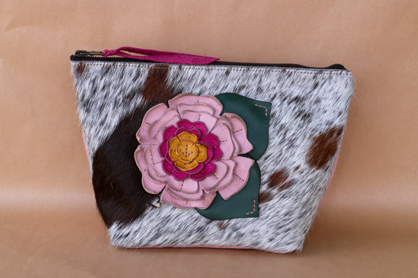 Cowhide Makeup Bag