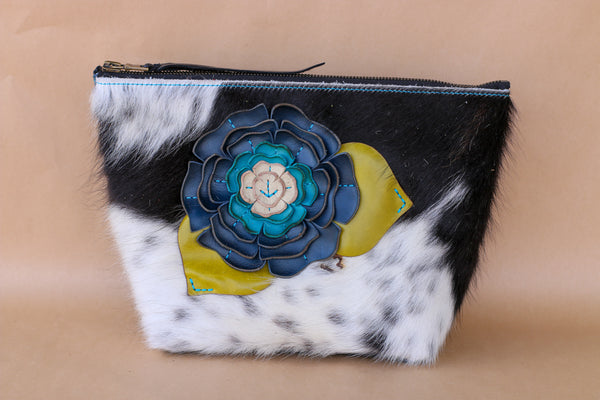 Cowhide Makeup Bag