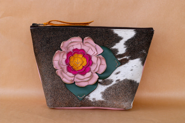 Cowhide Makeup Bag