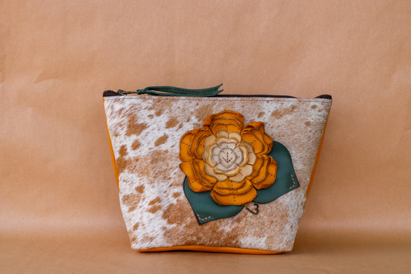 Cowhide Makeup Bag
