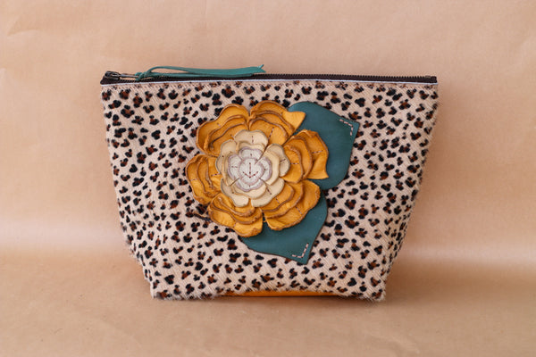 Cowhide Makeup Bag