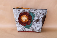 Cowhide Makeup Bag
