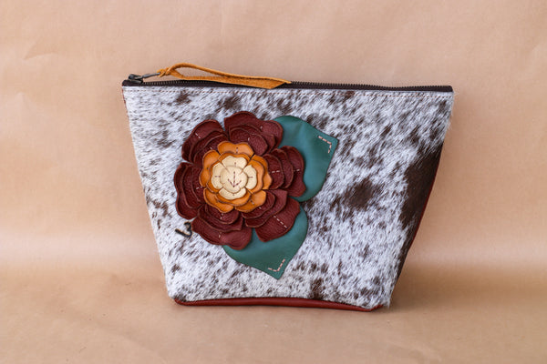 Cowhide Makeup Bag