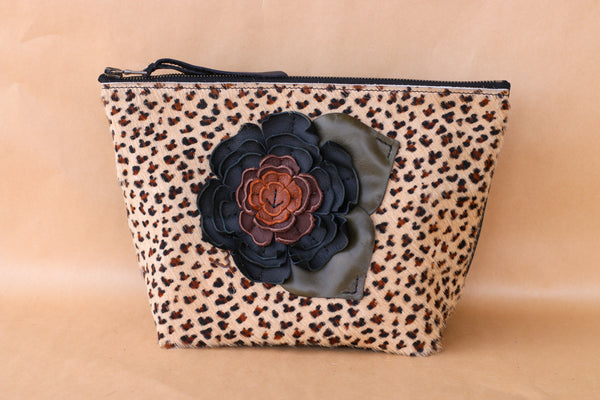 Cowhide Makeup Bag