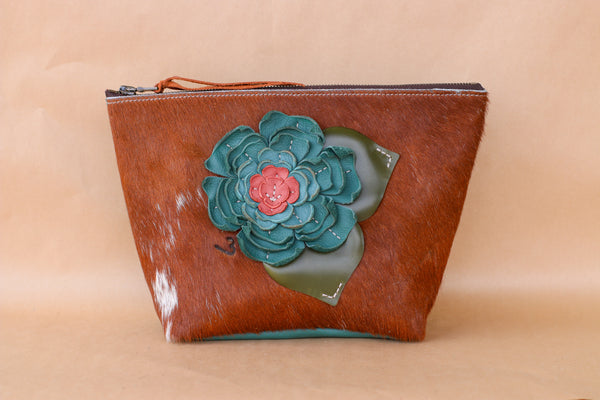 Cowhide Makeup Bag