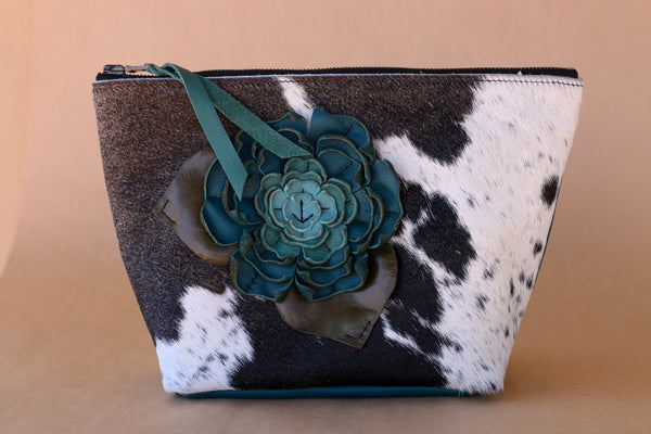 Cowhide Makeup Bag