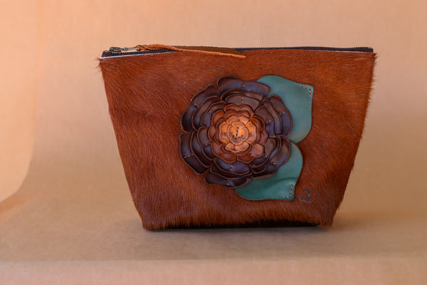 Cowhide Makeup Bag