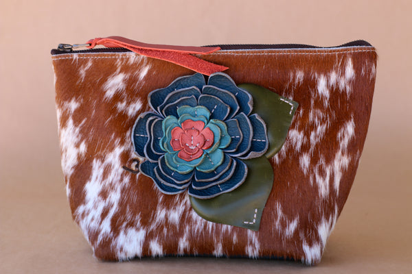 Cowhide Makeup Bag