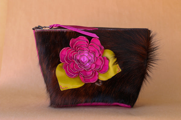 Cowhide Makeup Bag
