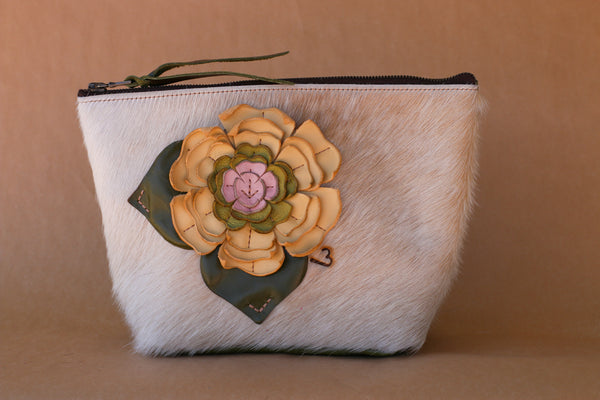 Cowhide Makeup Bag