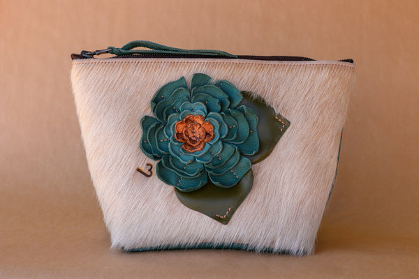 Cowhide Makeup Bag