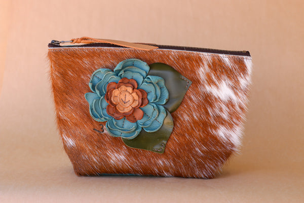 Cowhide Makeup Bag