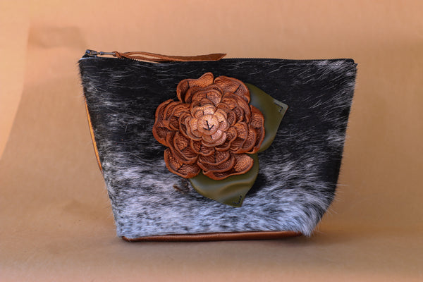 Cowhide Makeup Bag