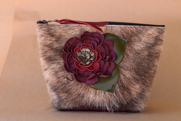 Cowhide Makeup Bag