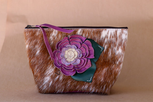 Cowhide Makeup Bag