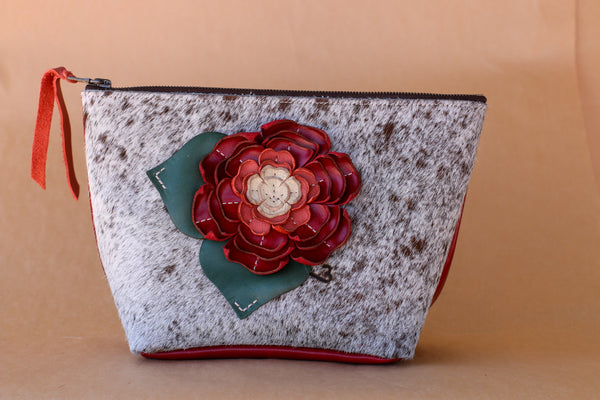 Cowhide Makeup Bag