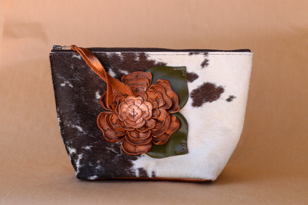 Cowhide Makeup Bag