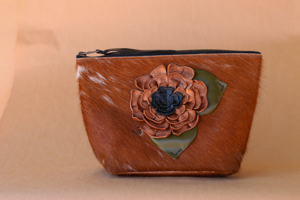Cowhide Makeup Bag
