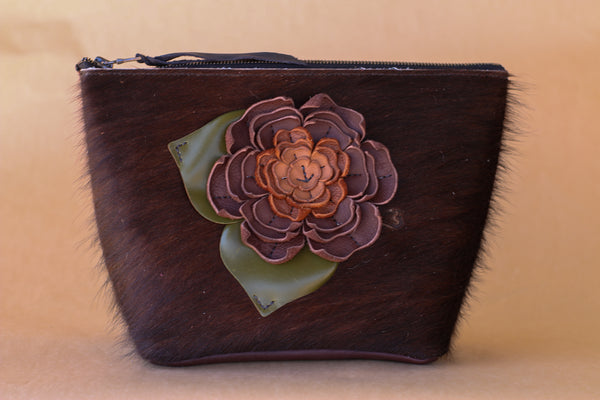 Cowhide Makeup Bag