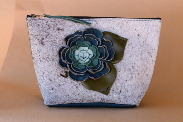Cowhide Makeup Bag