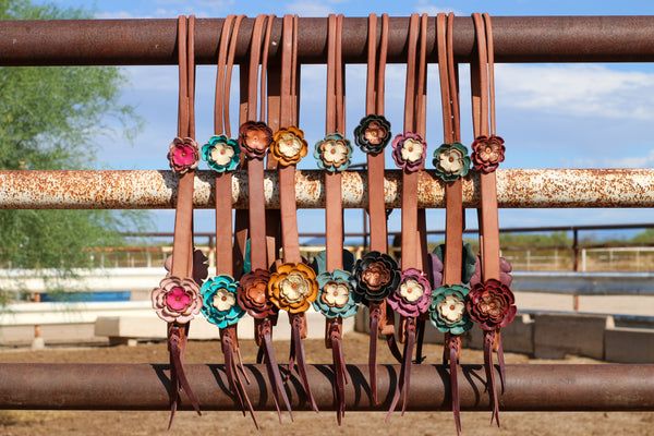 Leather Flower Headstalls