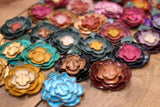 Leather Flower Hair/Hat Clips