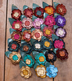 Leather Flower Hair/Hat Clips