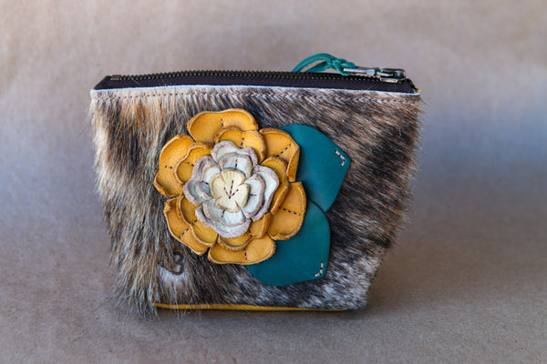 Mini Cowhide Makeup Bag