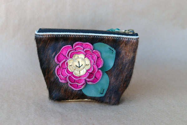 Mini Cowhide Makeup Bag