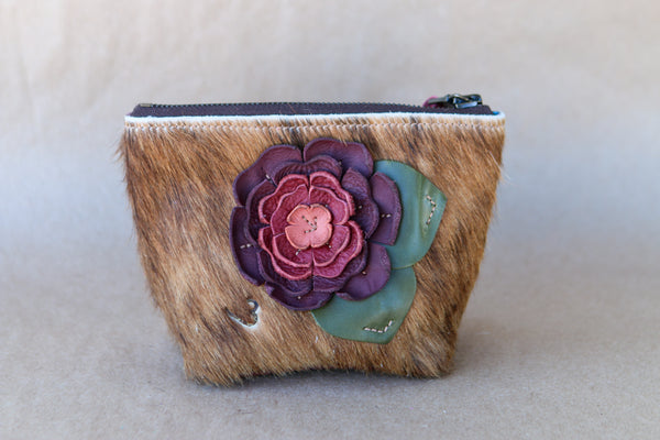 Mini Cowhide Makeup Bag