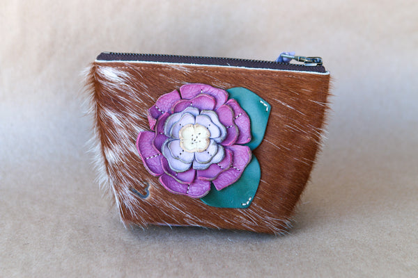 Mini Cowhide Makeup Bag