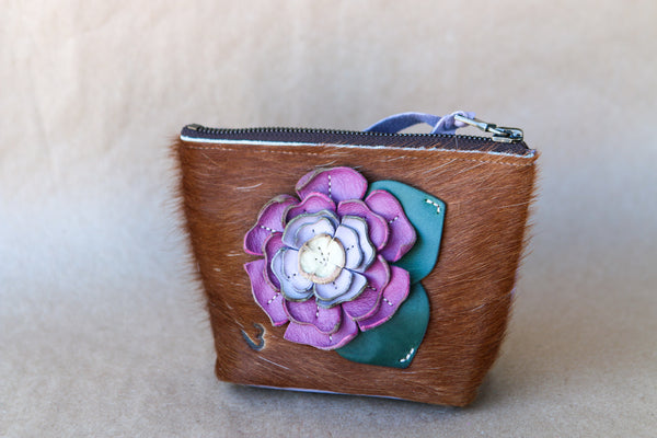 Mini Cowhide Makeup Bag