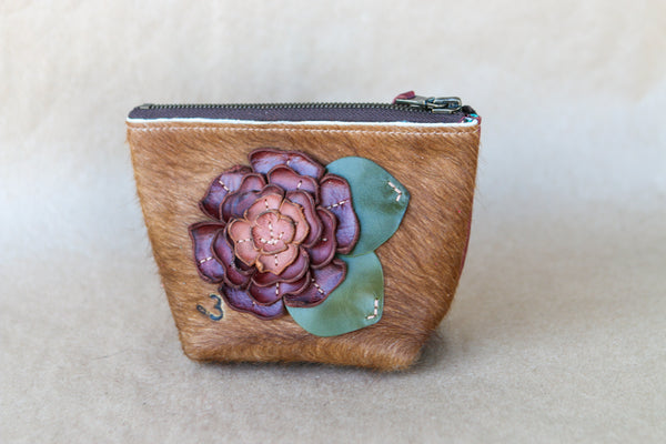 Mini Cowhide Makeup Bag