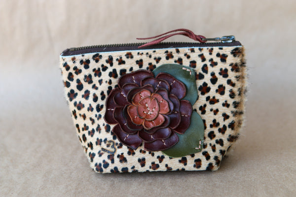 Mini Cowhide Makeup Bag