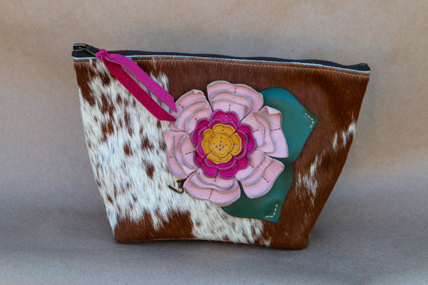 Cowhide Makeup Bag