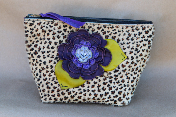 Cowhide Makeup Bag