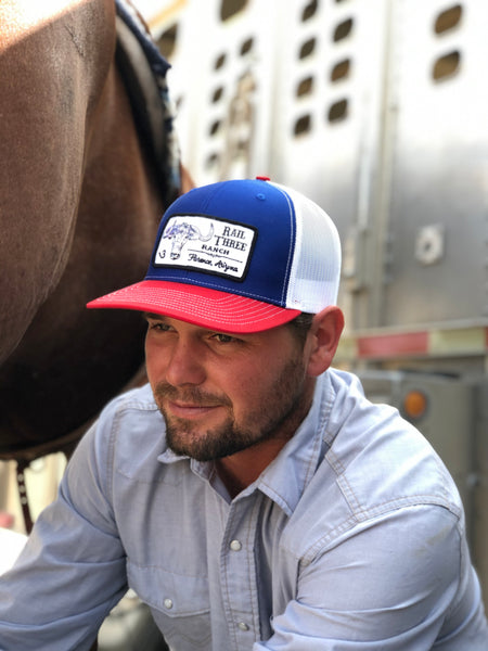 Red, White Blue Hat 112 Richardson – Rail Three Ranch
